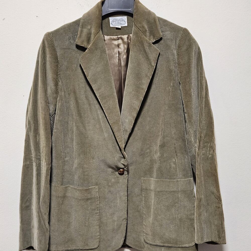 Vintage 70s The Villager Olive Green Corduroy Blazer Jacket Academia 4